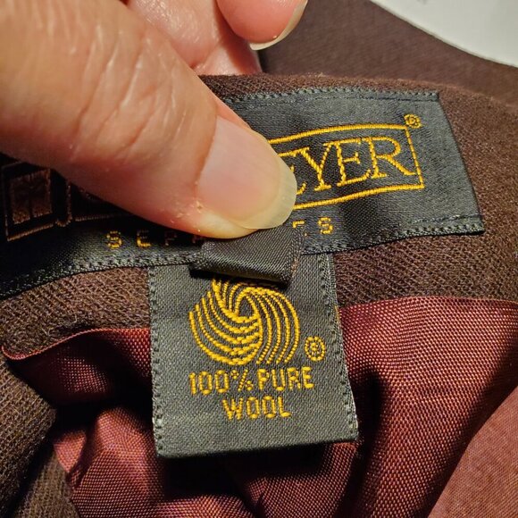 JOHN MEYER SZ 10 Vintage 100% Pure Wool Fully Lined Pencil Skirt in Brown - Picture 8 of 8